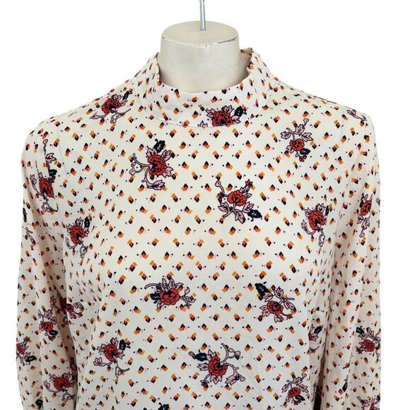 NEW MODCLOTH A Grace Of One's Own Chiffon Blouse in Ivory Print SZ 2X - Picture 4 of 12